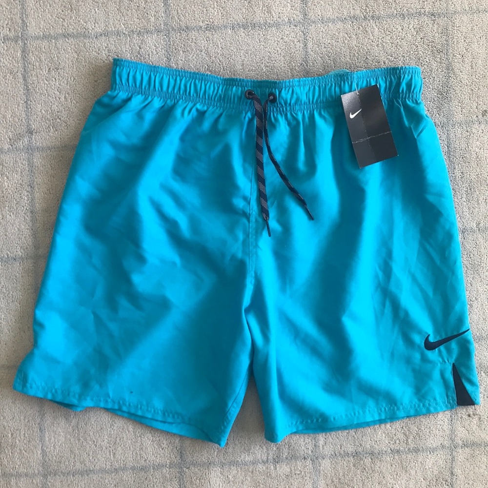 Nike men’s aqua blue swim trunks